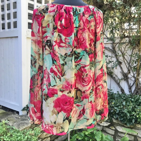 Jessica Simpson Floral Print Blouse Size Medium - Picture 3 of 6